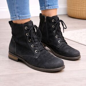 Taos Boots Women's Size US 7 7-.5 38 Boot Camp Black Rugged Combat Moto Boot